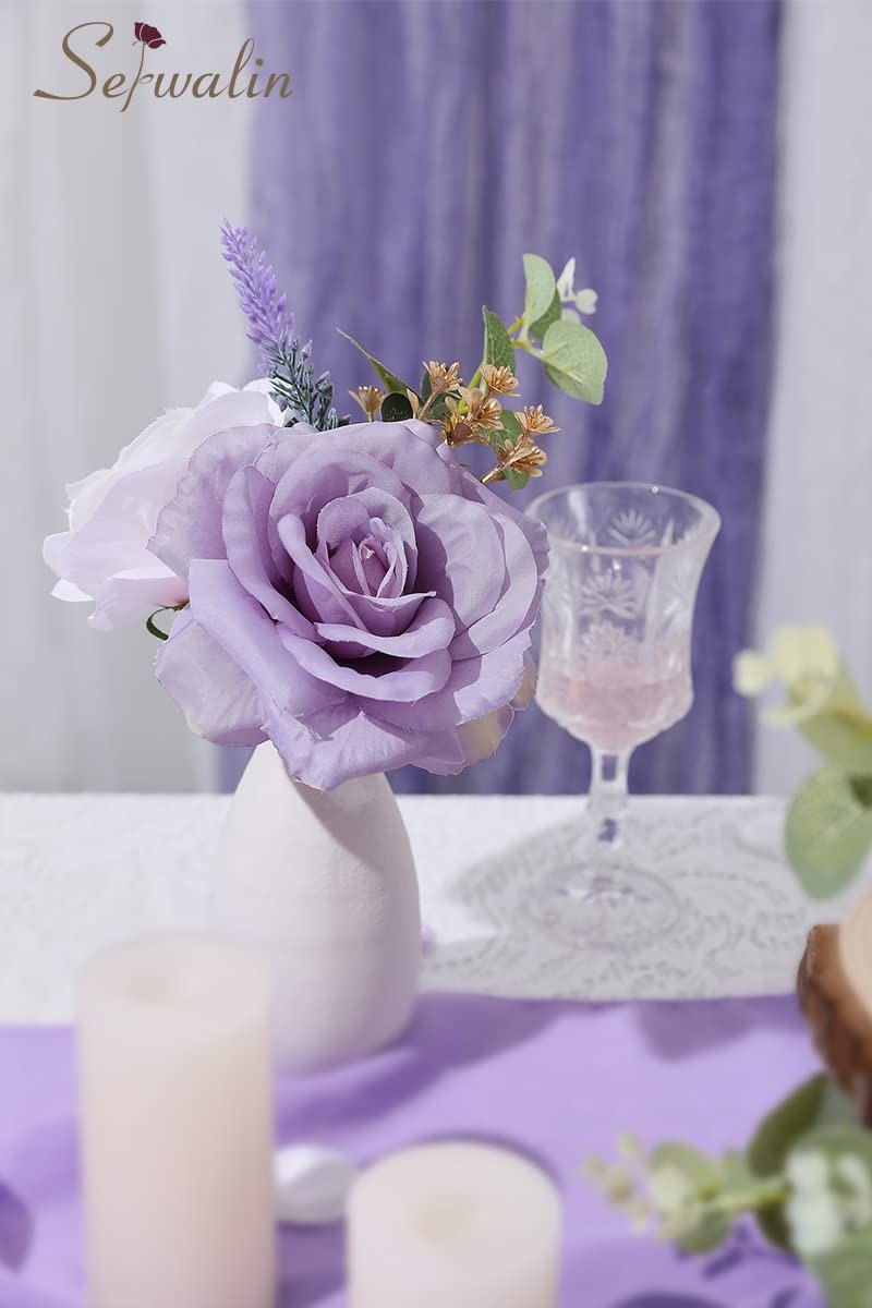 Artificial Flowers Combo Blue Fake Flowers for Wedding Home Decor
