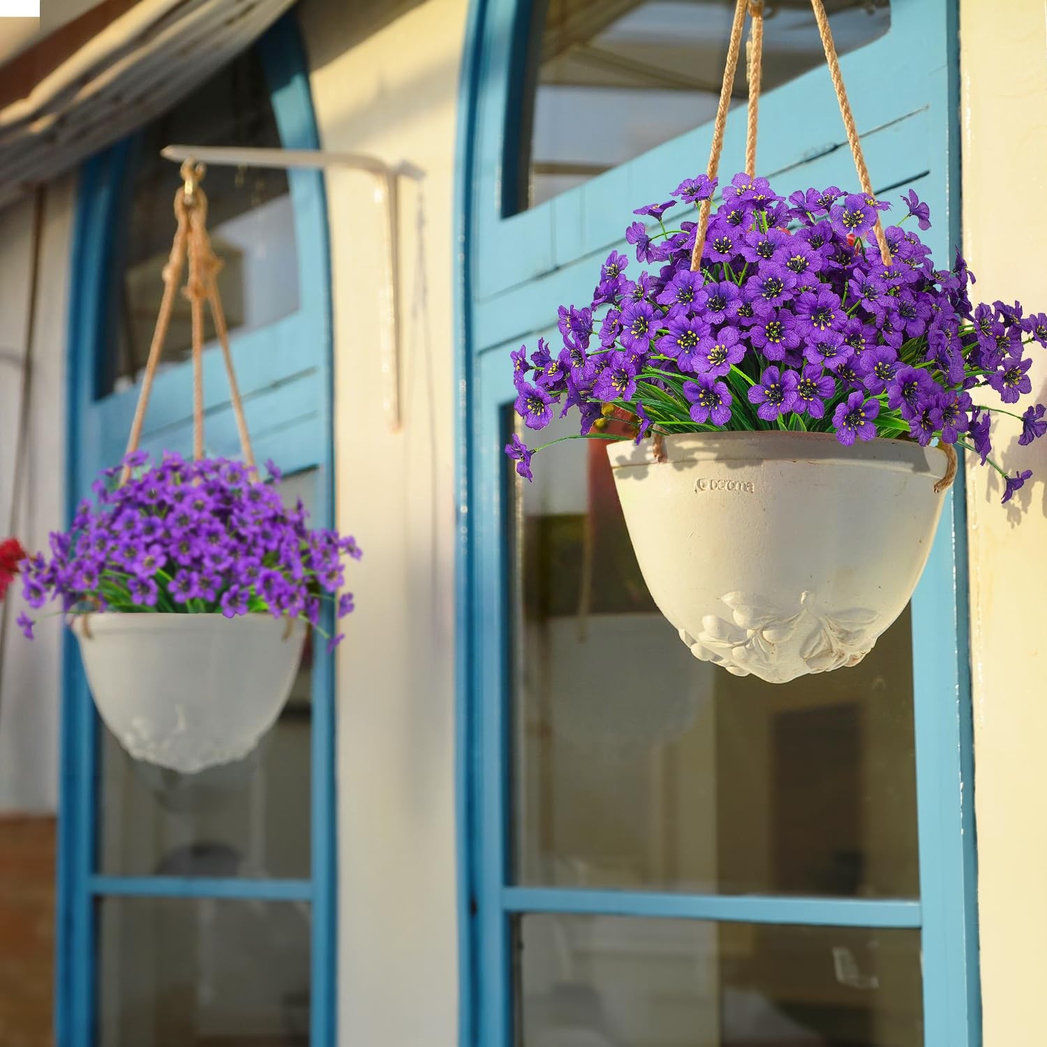 Outdoor Artificial Flowers 21 UV Resistant Bundles Fake Flower Plastic Plants…