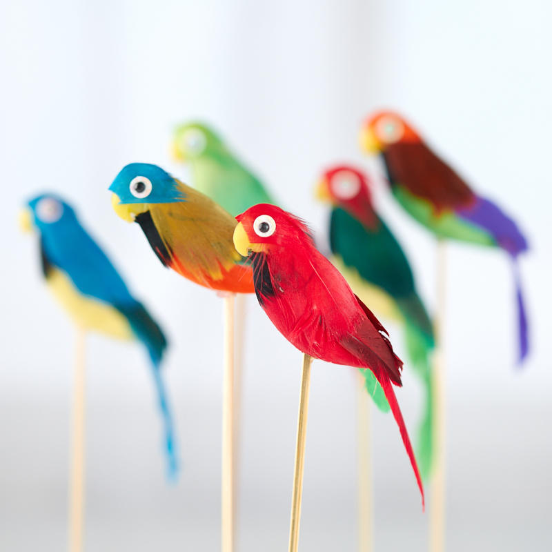 Set of 1 2 Assorted Artificial Parakeet 6-1/2″ Picks