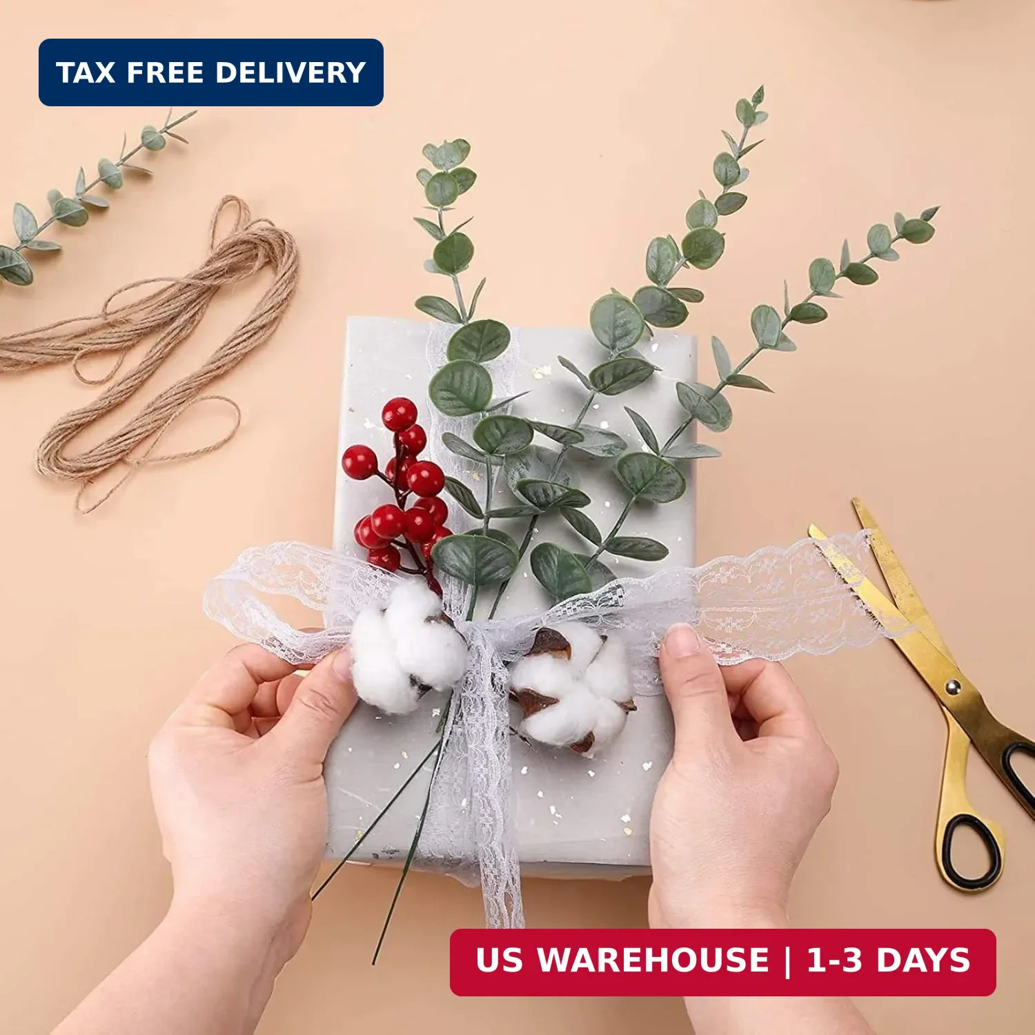 Eucalyptus Stems 12 PCS Artificial Leaves Home Office House Table Decor Wedding
