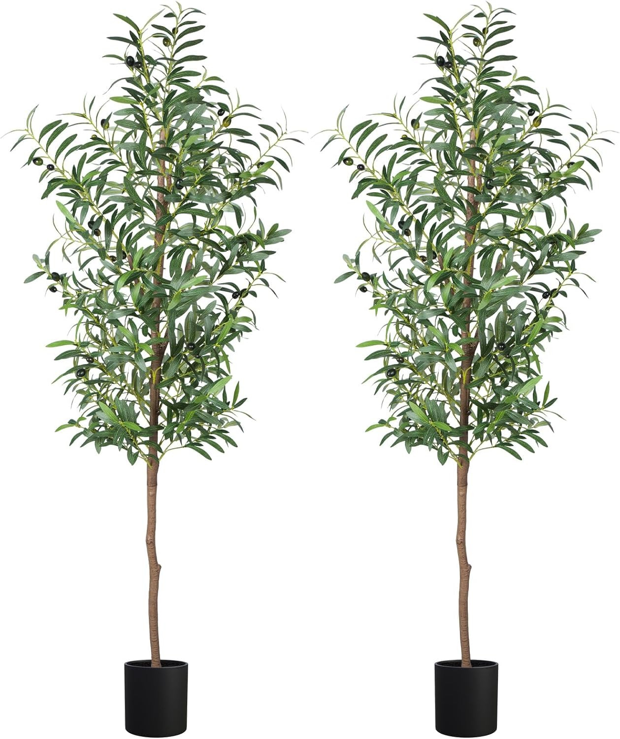 Artificial Olive Tree, 6FT Tall Faux Olive Trees 72In Outdoor Fake Potted Silk P