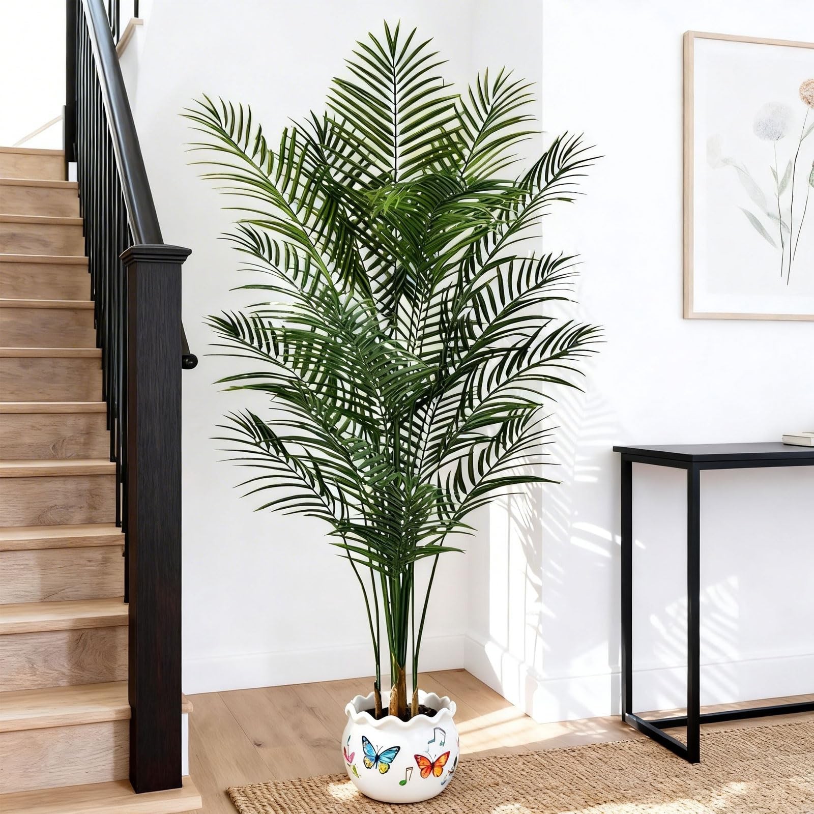 6ft Artificial Palm Tree Indoor, Large Fake Tropical Areca Palm with 18 Trunk…