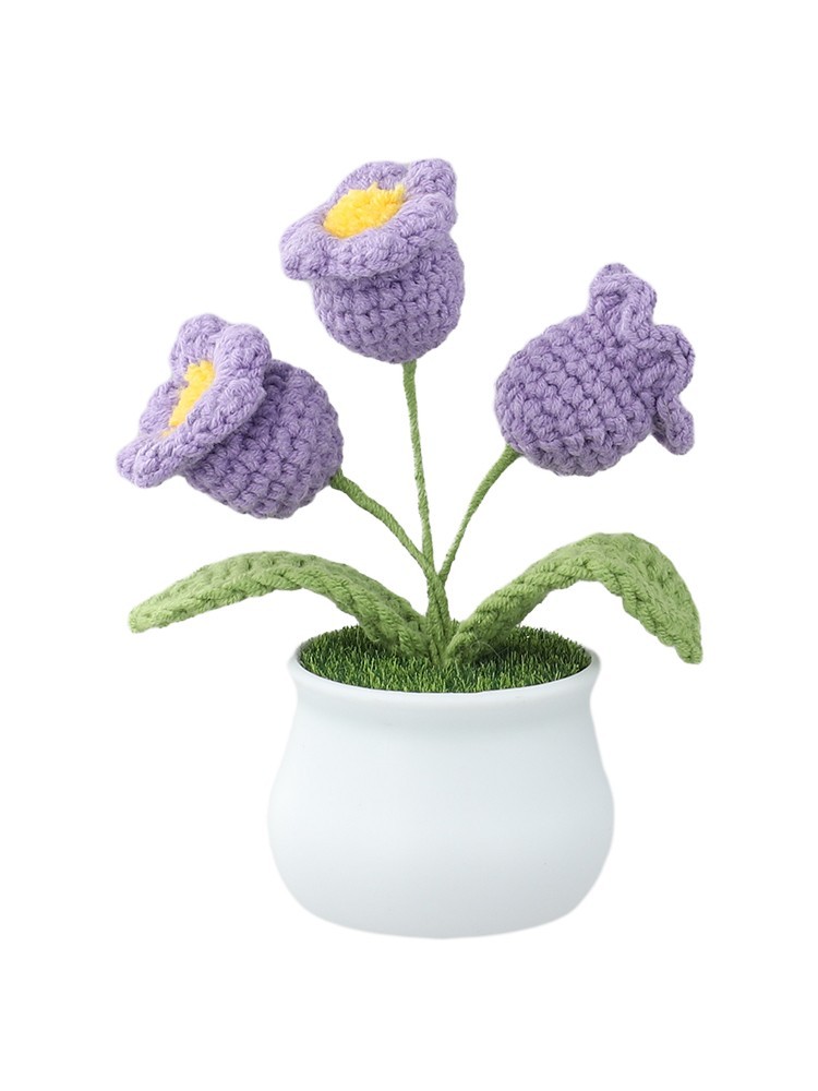 Handcrafted Wool Lily of the Valley Pot for Longlasting Home Decoration