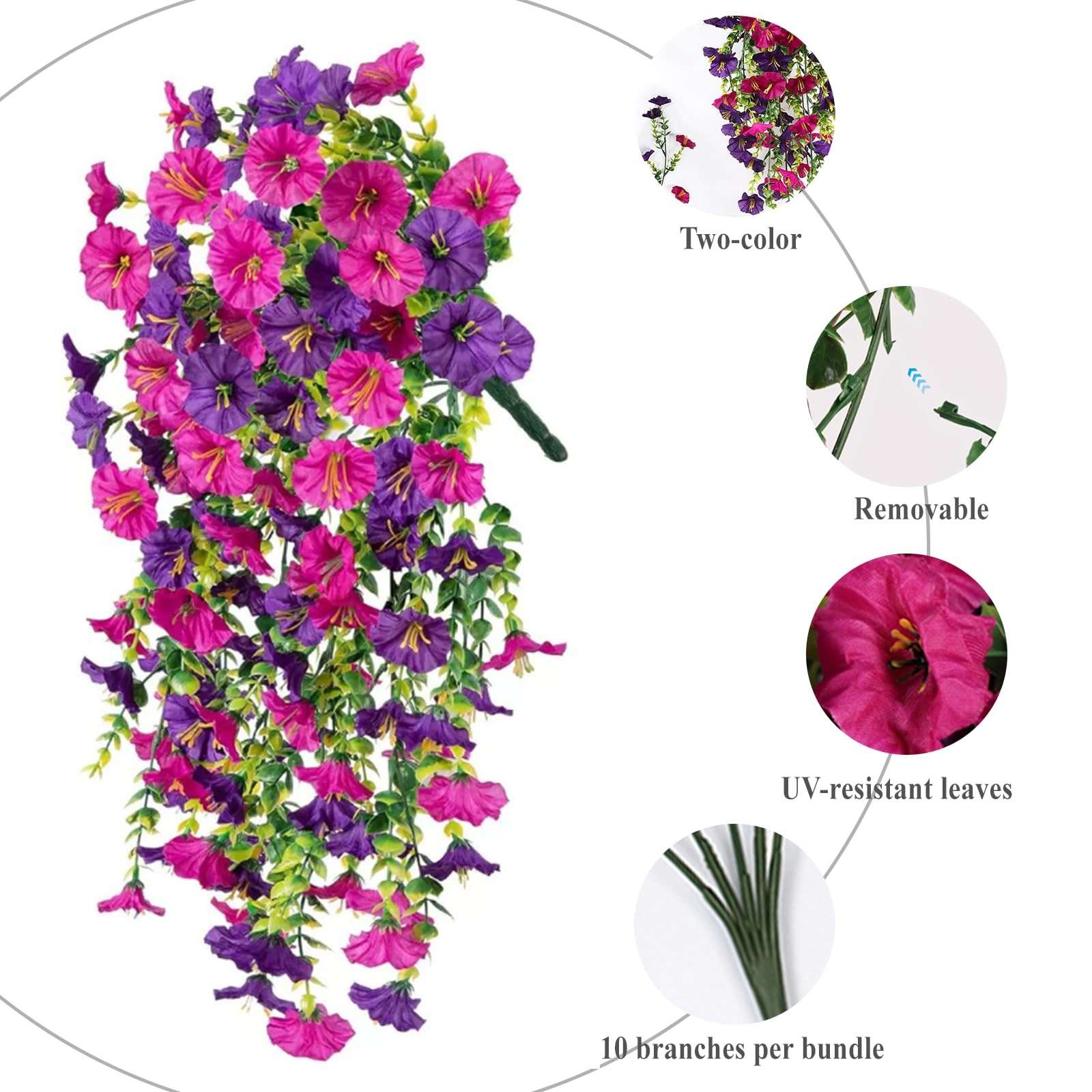 Fake Flowers for Outside,uv Resistant Artificial Outdoor Flowers, 1 Pack Fake…
