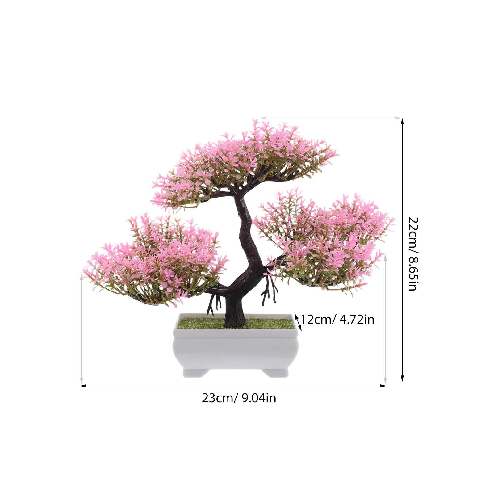 Artificial Bonsai Tree Small Desk Plants Pink Faux Bonsai Imitation Cherry Bl…