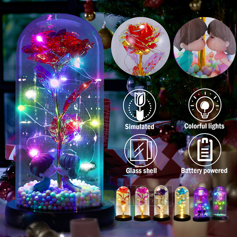 Eternal Enchanted Galaxy Rose in Glass LED Flower Christmas Gifts for Her Womens