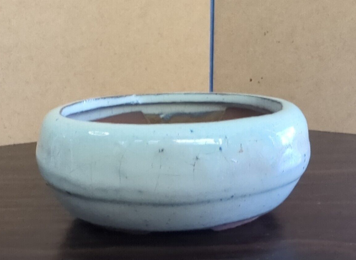 Bonsai Dish, Minty Blue Glazed, Stoneware, Handmade, Planter