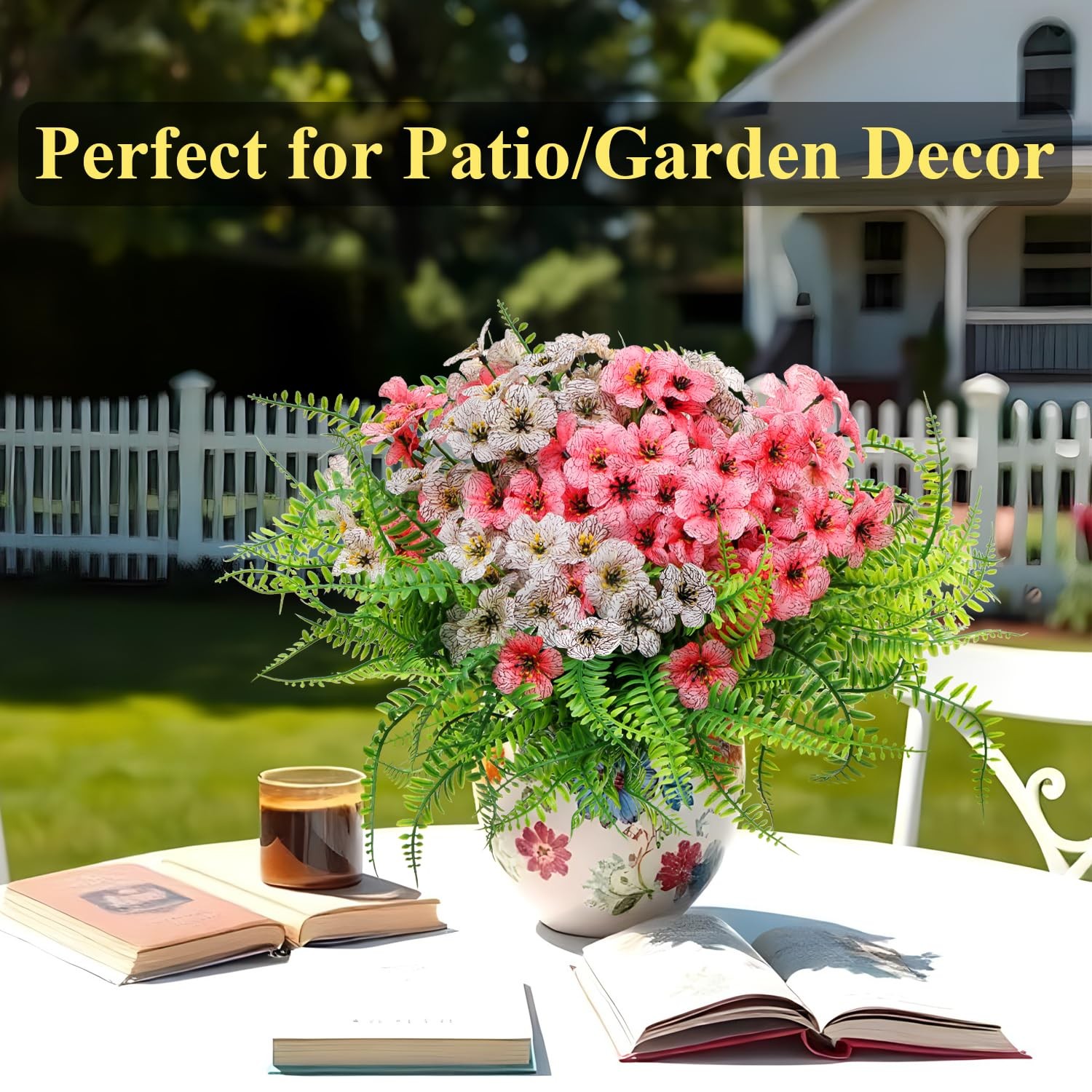 Artificial Flowers and Plant – 15 Bundles Fake Flowers for Indoor Outdoor Hom…
