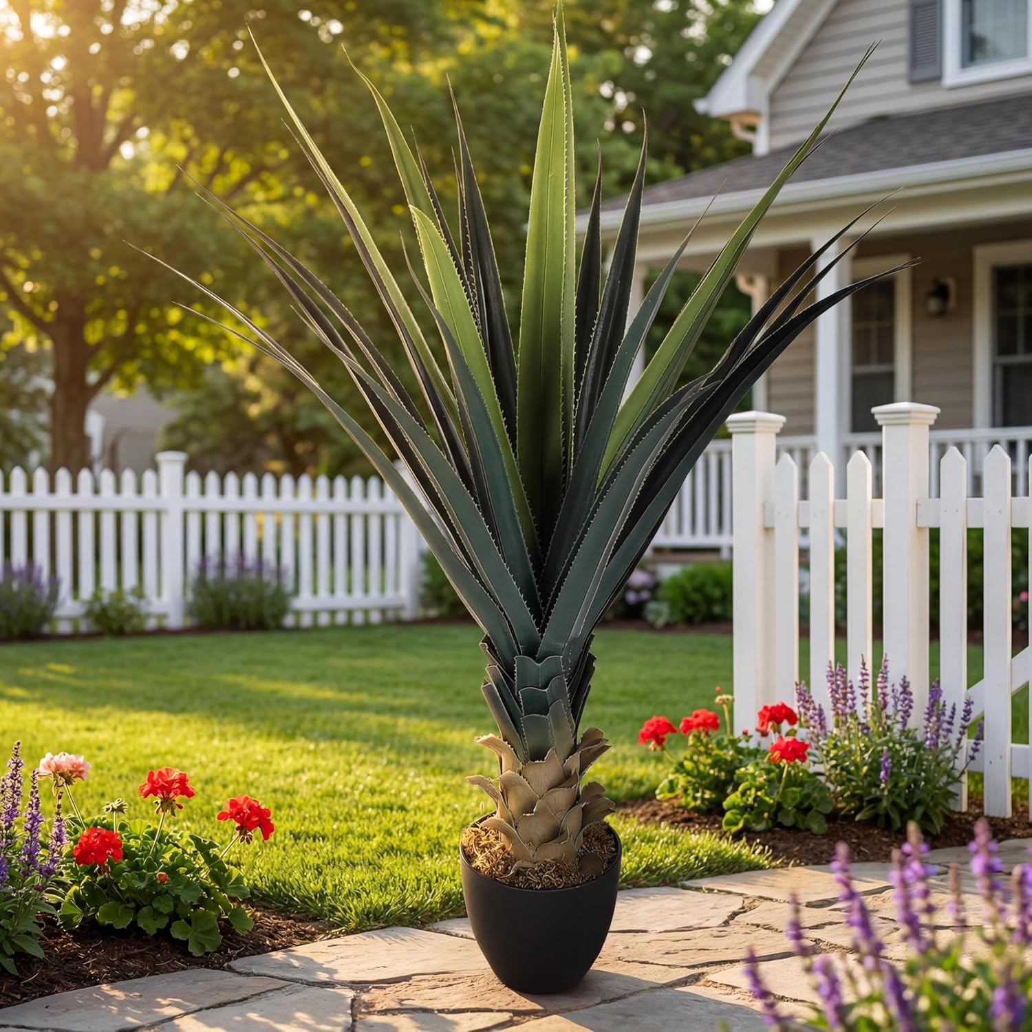 4Ft Tall UV Resistant Faux Agave Plant – Realistic Indoor/Outdoor Decor