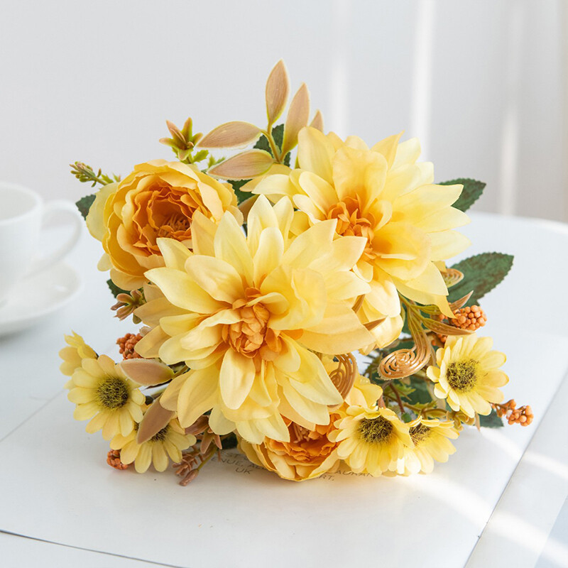 Artificial Flower Similated Silk Dahlia Decoration Bouquet Party DIY Accessories