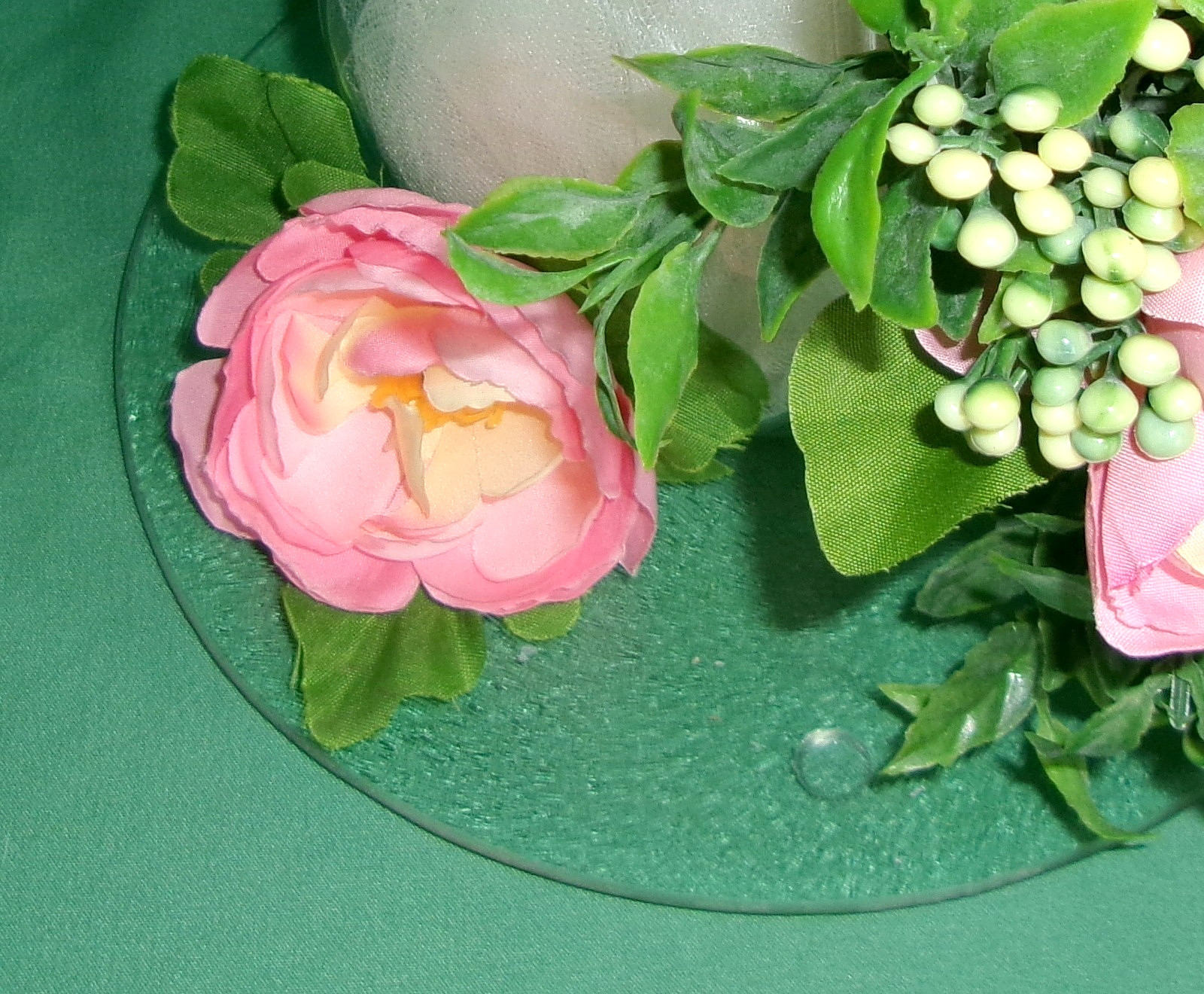Floral Arrangement Tilted Silk Pink Floral Decoration Counter Table Top Gift