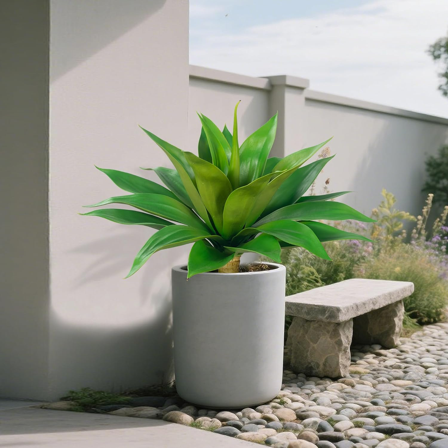 UV Resistant 28” Artificial Agave Plants – 2 Pcs for Indoor/Outdoor Use