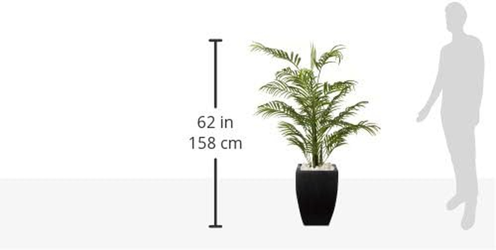 4.5Ft Areca Palm Tree in Black Planter – UV Resistant for Indoor/Outdoor Use