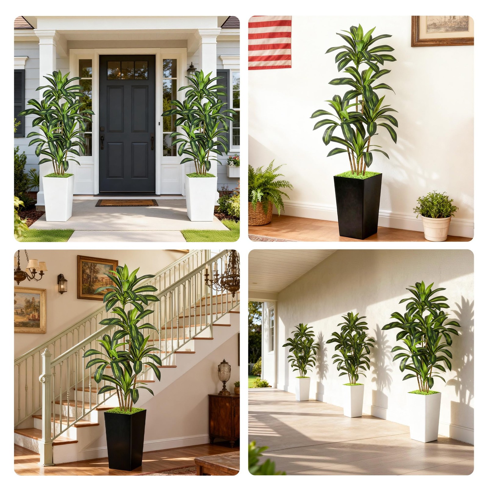 Dracaena Artificial Plant, 5FT Tall Artificial Plants Indoor Dracaena Tree in…