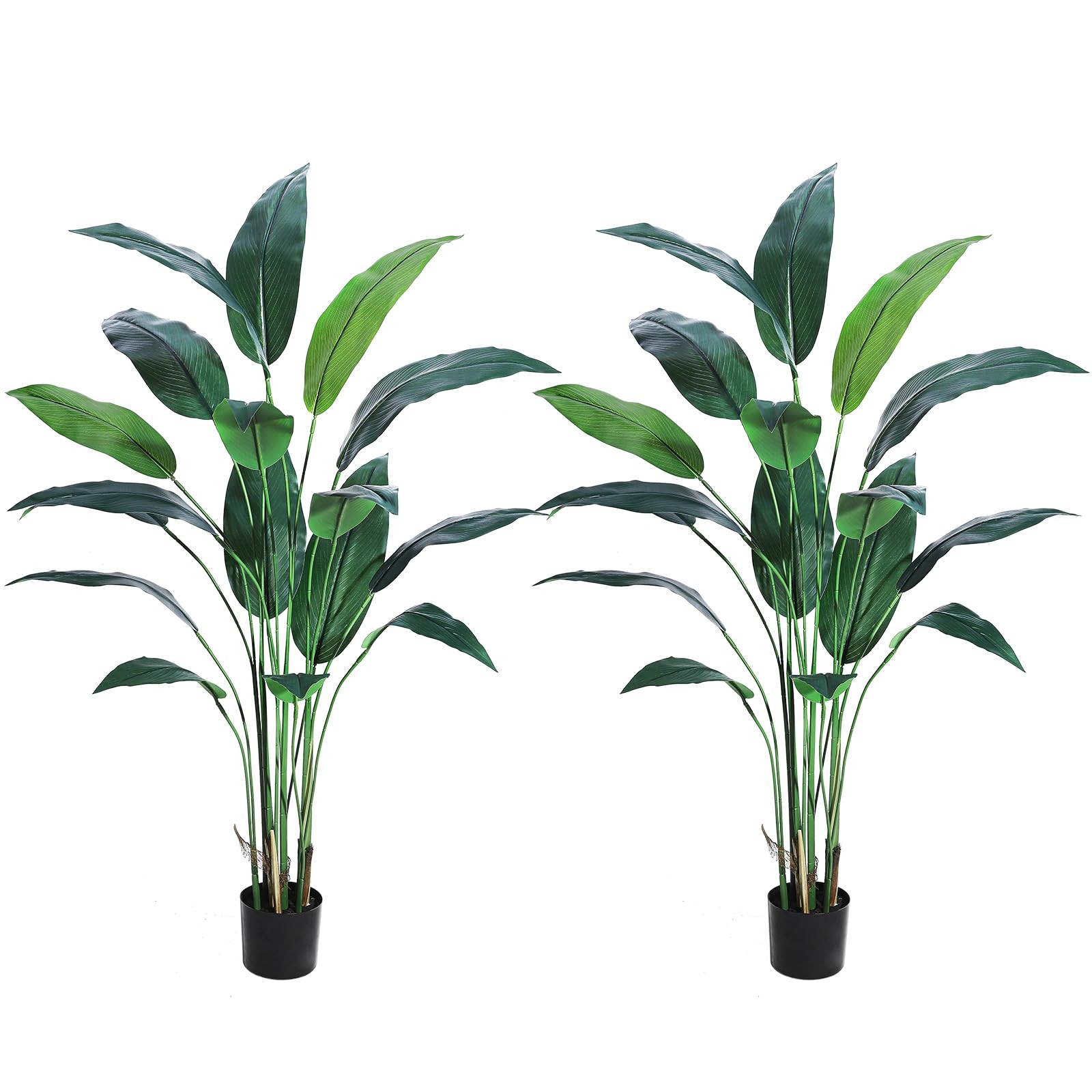 Artificial Bird of Paradise Tree 6 ft(72 in) Fake Palm Tree for Indoor Outdoo…