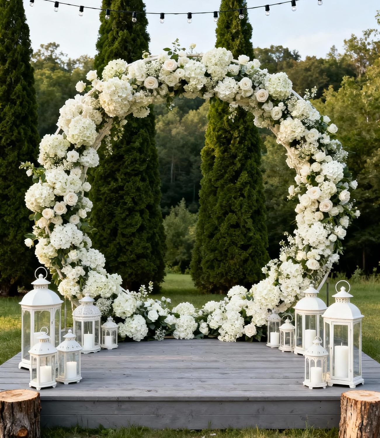 65Pcs Fake Flowers White Hydrangea Artificial Flowers Bulk (Not Squished, No Ste
