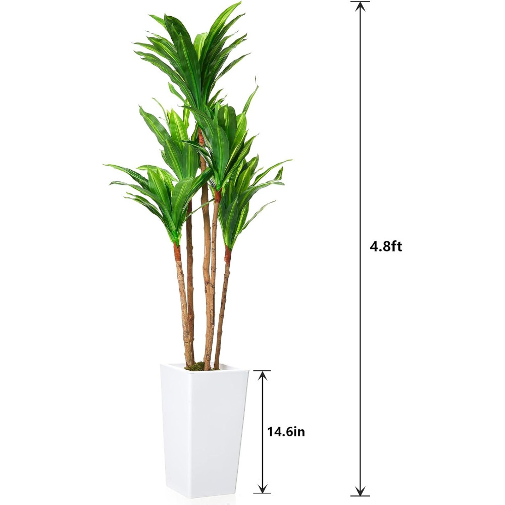 4.8ft Artificial Brazilian Wood Tree in Pot Areca Palm for Living Room or Office