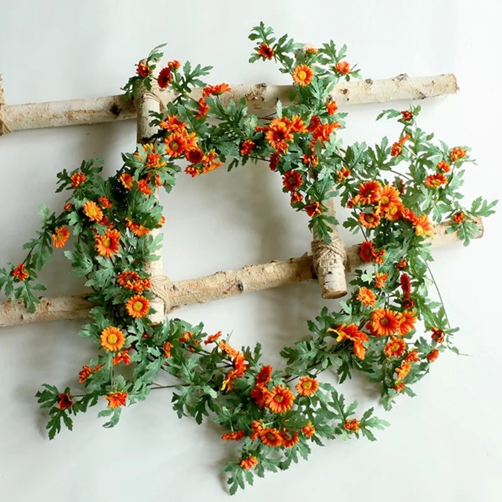175cm Artificial Flower Garland with Daisy and Sunflower Vine for Home