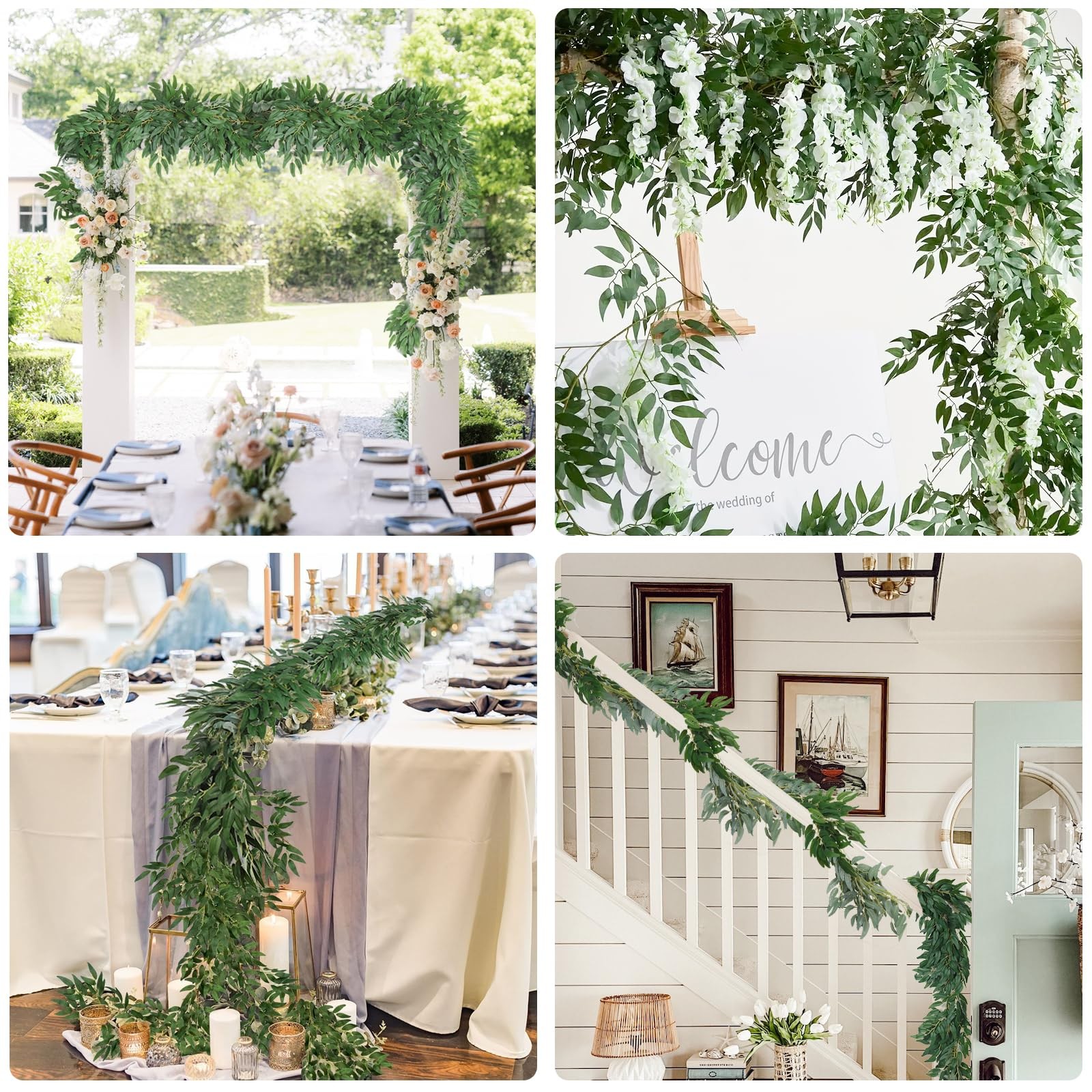 Artificial Willow Leaves Vine Twigs 2Pcs 6Ft Fake Hanging Plant Silk Willows