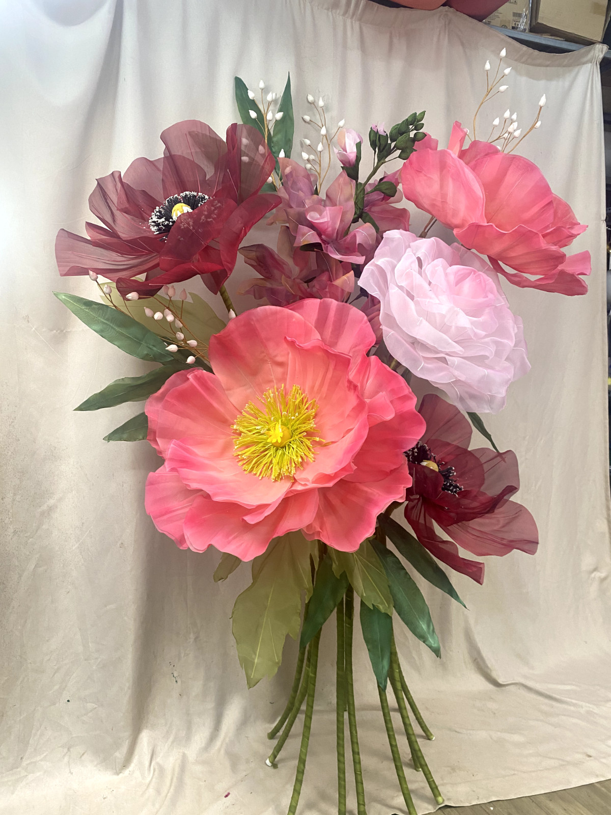 Giant Large Flower – Poppy Rose Peony Flower – Photo Even Props Handmade Flower