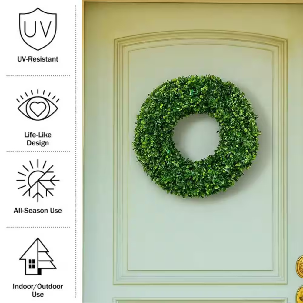 19.5 In. Artificial Boxwood Wreath