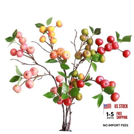 Forlaoers Like Natural 4Pcs 21.6 Inch Faux Berries Artificial A:4 Mixed Colors