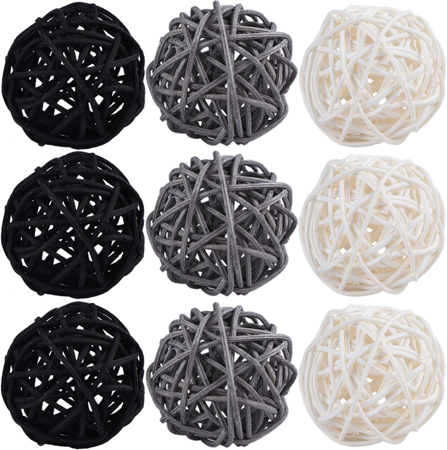 9 Pcs 3 Inch Wicker Balls Decorations, Rattan Balls Decorative for Home Decor DI