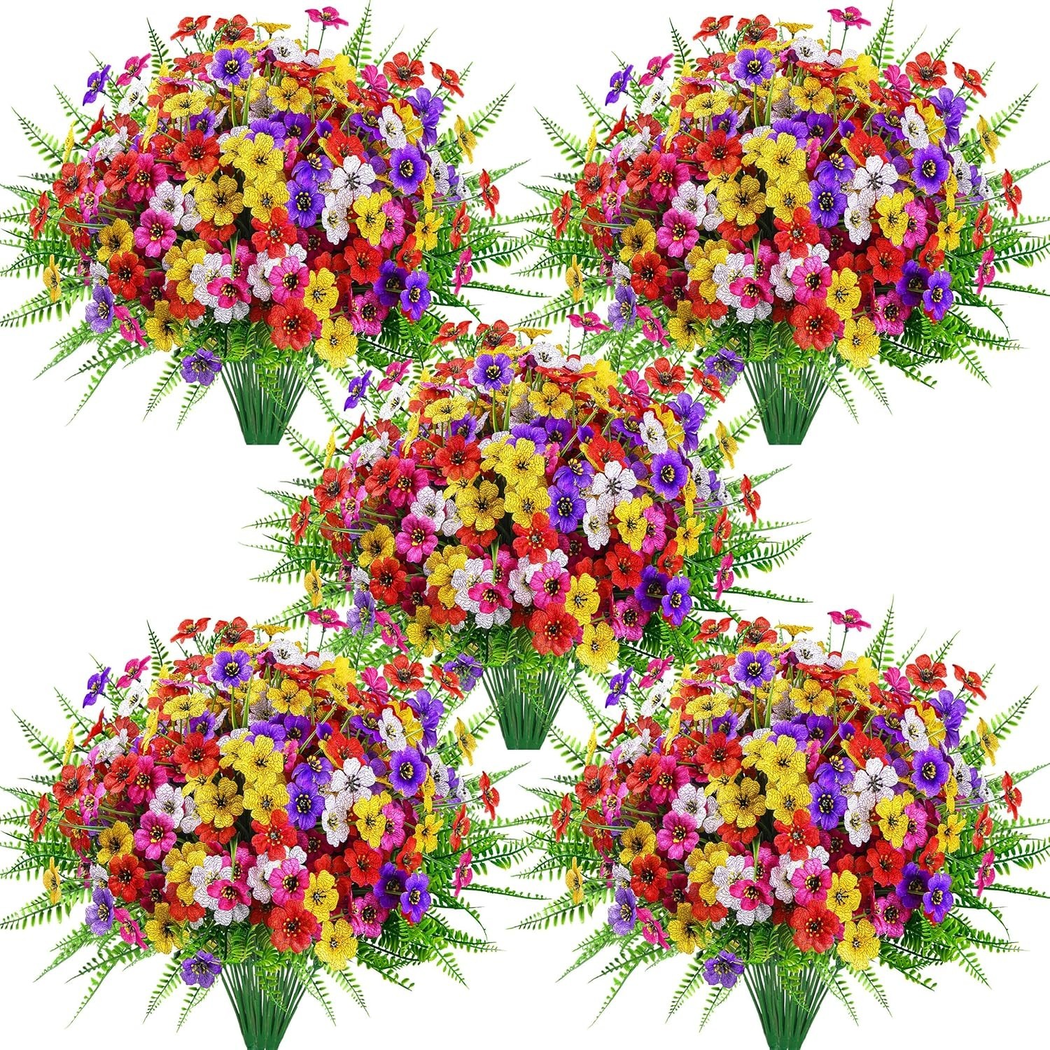 No Maintenance Required: 24 Bundles of Colorful Faux Flowers for Outdoor Spaces