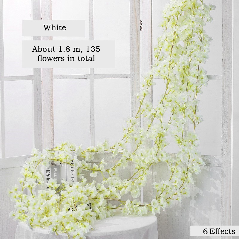 1PCS Artificial Flowers Wisteria Hanging Vine Ratta String Wedding Decor