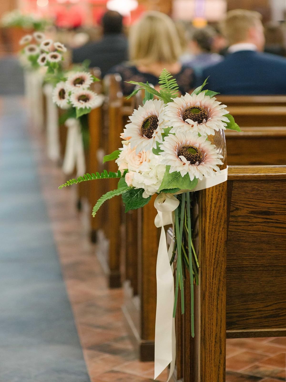 12Pcs 25.6″ Artificial Sunflowers Long Stem Artificial Flowers for Tall Vase …