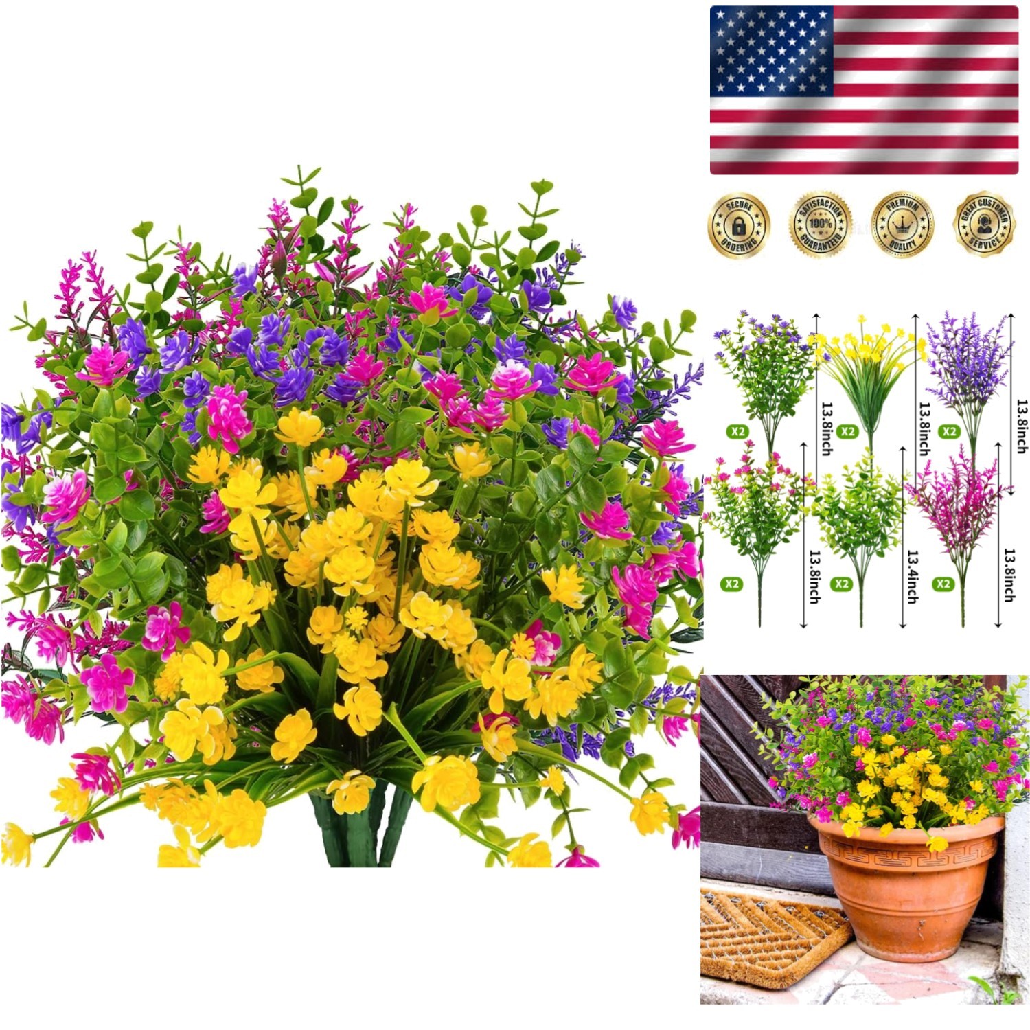 Lifelike 12 Bundle Boxwood Faux Plants – Indoor/Outdoor No Fade Beautiful Decor