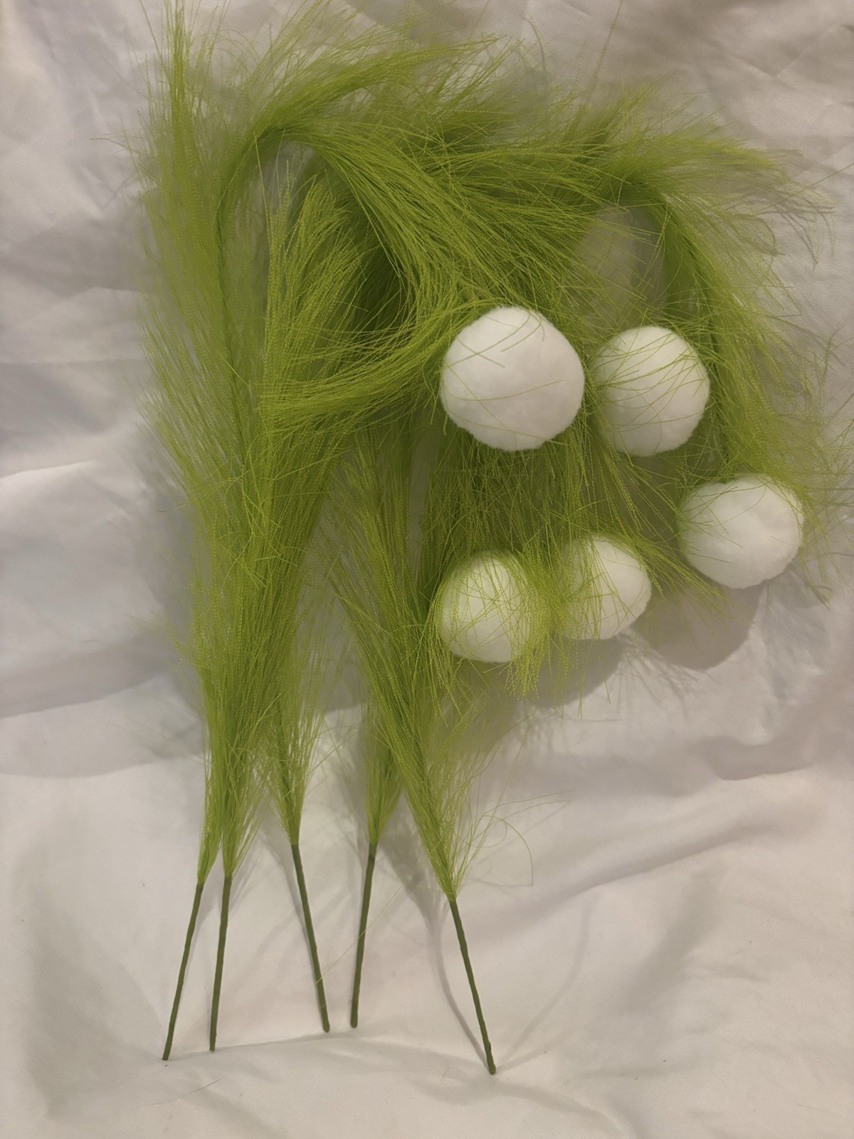 15Pcs-Decorative floral Green,White,Red; Plant stems, #30