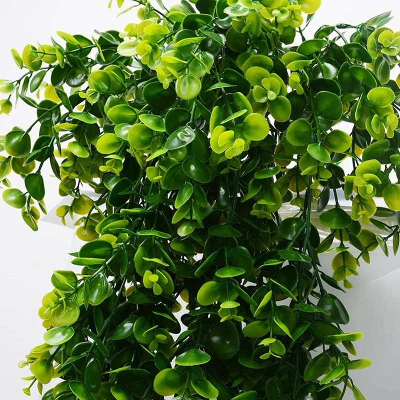 1Pcs Artificial 5Forks Rattan Eucalyptus Wall Hanging Simulation Greenery Fake H