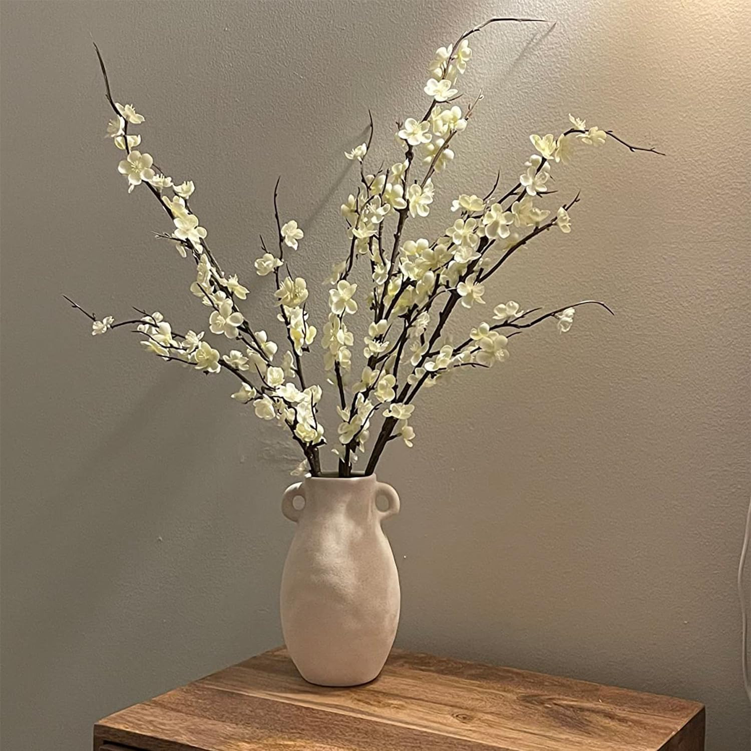 4Pcs Cherry Blossom Branches Artificial Flowers for Spring Summer Indoor Decorat