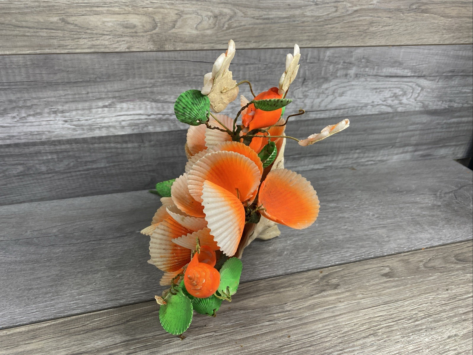 Vintage Seashells Kitschy Flower Bouquet Shell Floral Arrangement