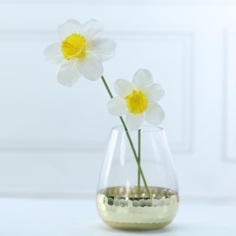 12 Stems Artificial Daffodil Flowers 16 Inch Faux Silk Daffodils Flowers Real
