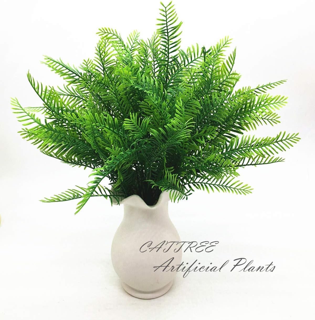 Artificial Shrubs, Plastic Plants Bamboo Grass Fake Green Bushes Greenery Lea…