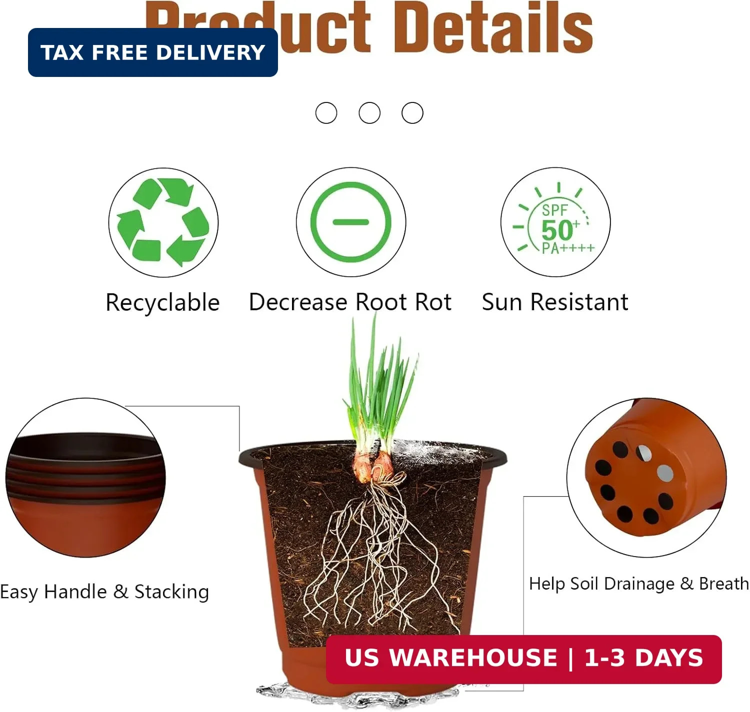 40 PCS Plant Nursery Pots 4 Inch Plant Seedling Pots with Drainage Holes Plastic