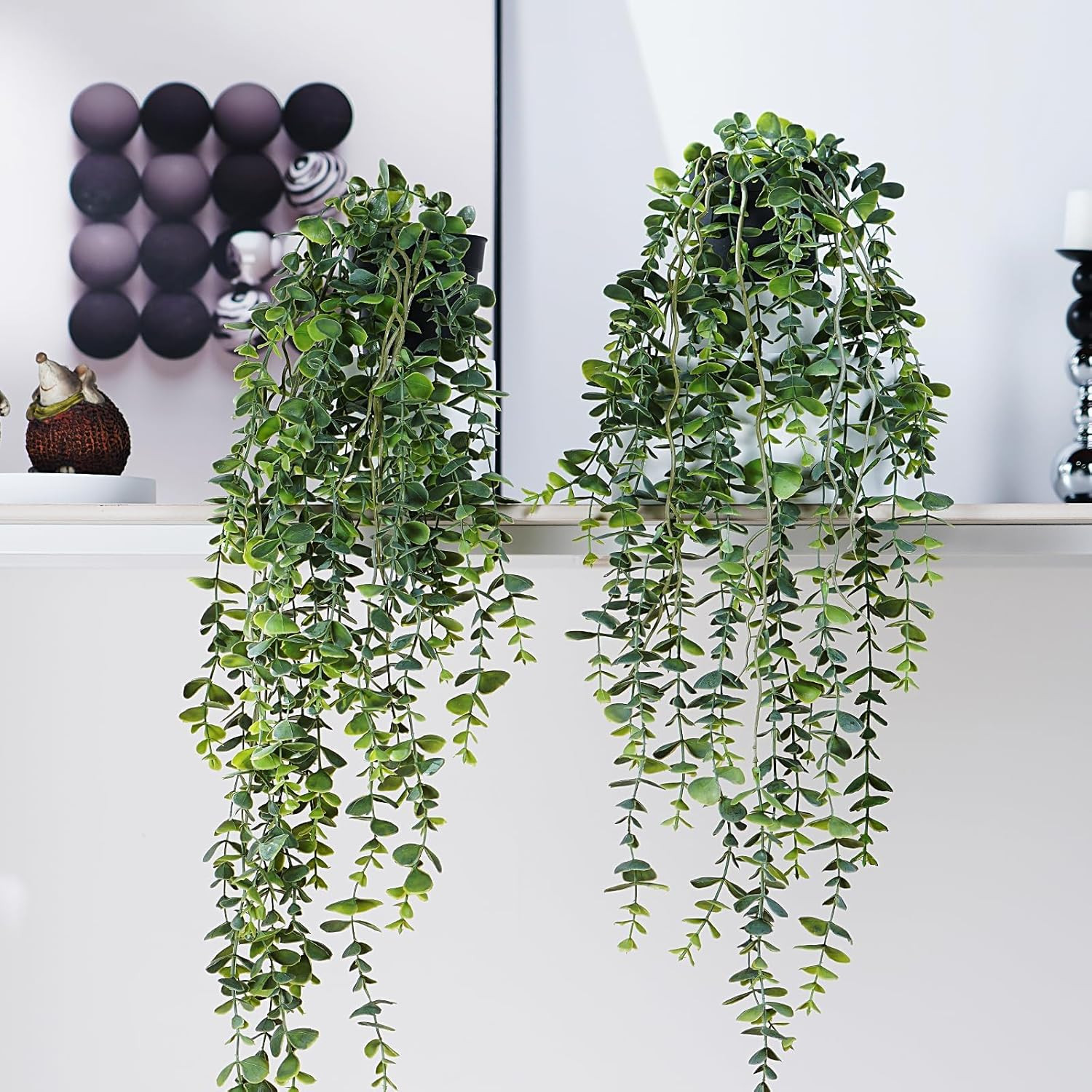 Artificial Hanging Plant 2 Pcs Faux Plant Ivy Vine Faux Eucalyptus Vines Fake Po