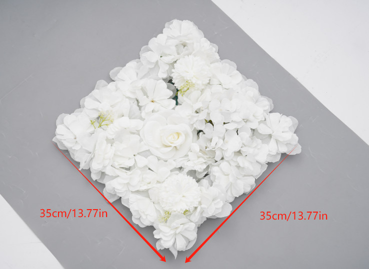 16 Pack Artificial Flower Wall Panels, Silk Cloth Plastic, 13.8×13.8 Inch Each
