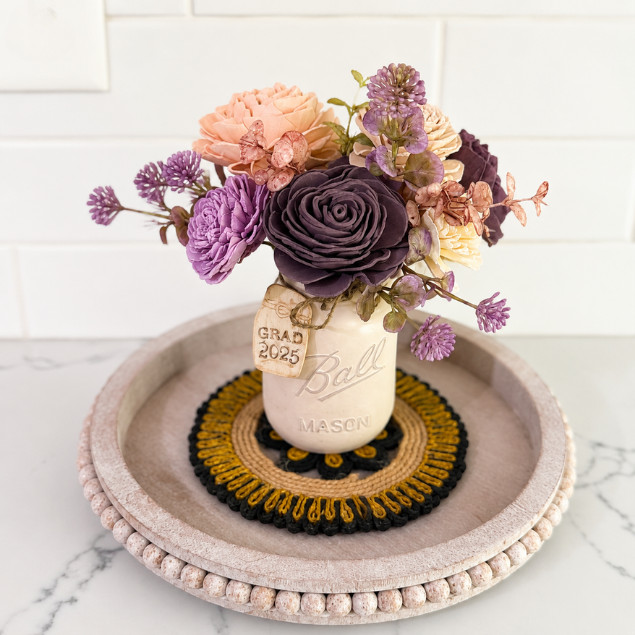 Sola Wood Floral Arrangement 16oz Mason Jar Personalised Custom Home Decor Gift