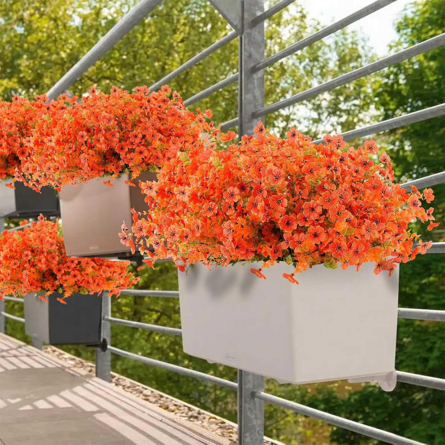 36 Pcs Artificial Mums Flowers Outdoor Plastic Fall Flowers Fake Mums Autumn Gre