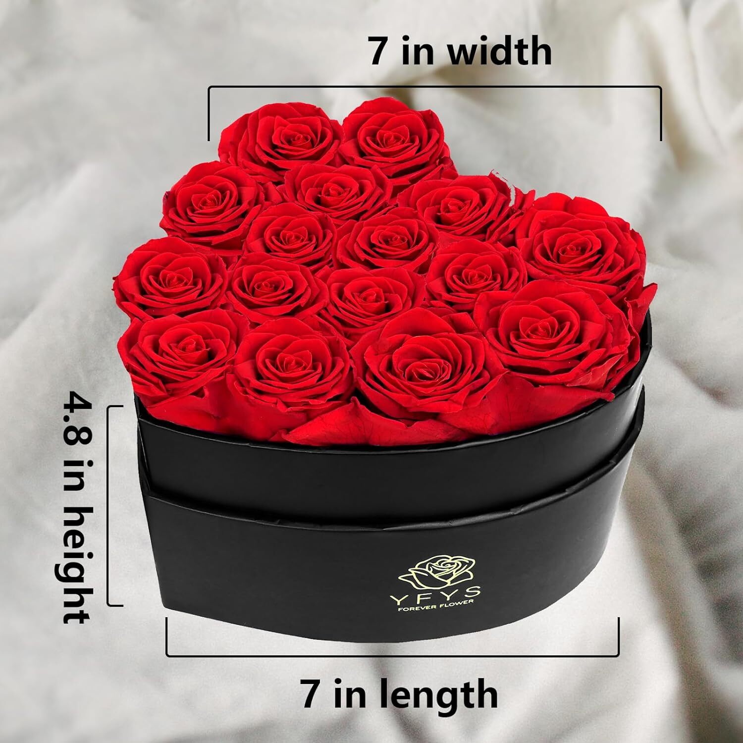 16-Piece Forever Roses Heart-Shaped Box – Real Immortal Preserved Roses Lasting