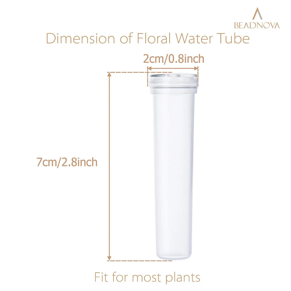 20 Pcs 2.8 Inch Floral Water Tubes Clear Flower Vials for Flower Arrangement