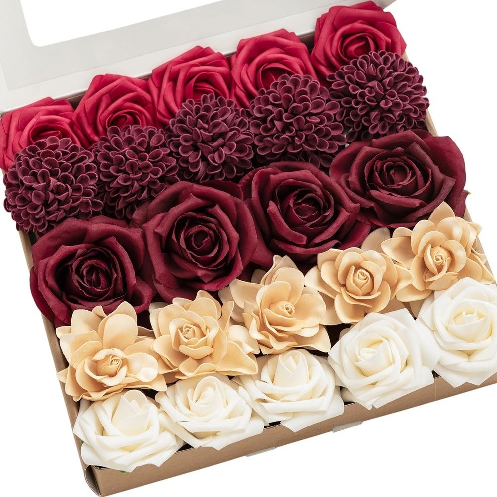 Silk Flower Bouquet for Wedding DIY Craft Bridal Proposal Home Decoration