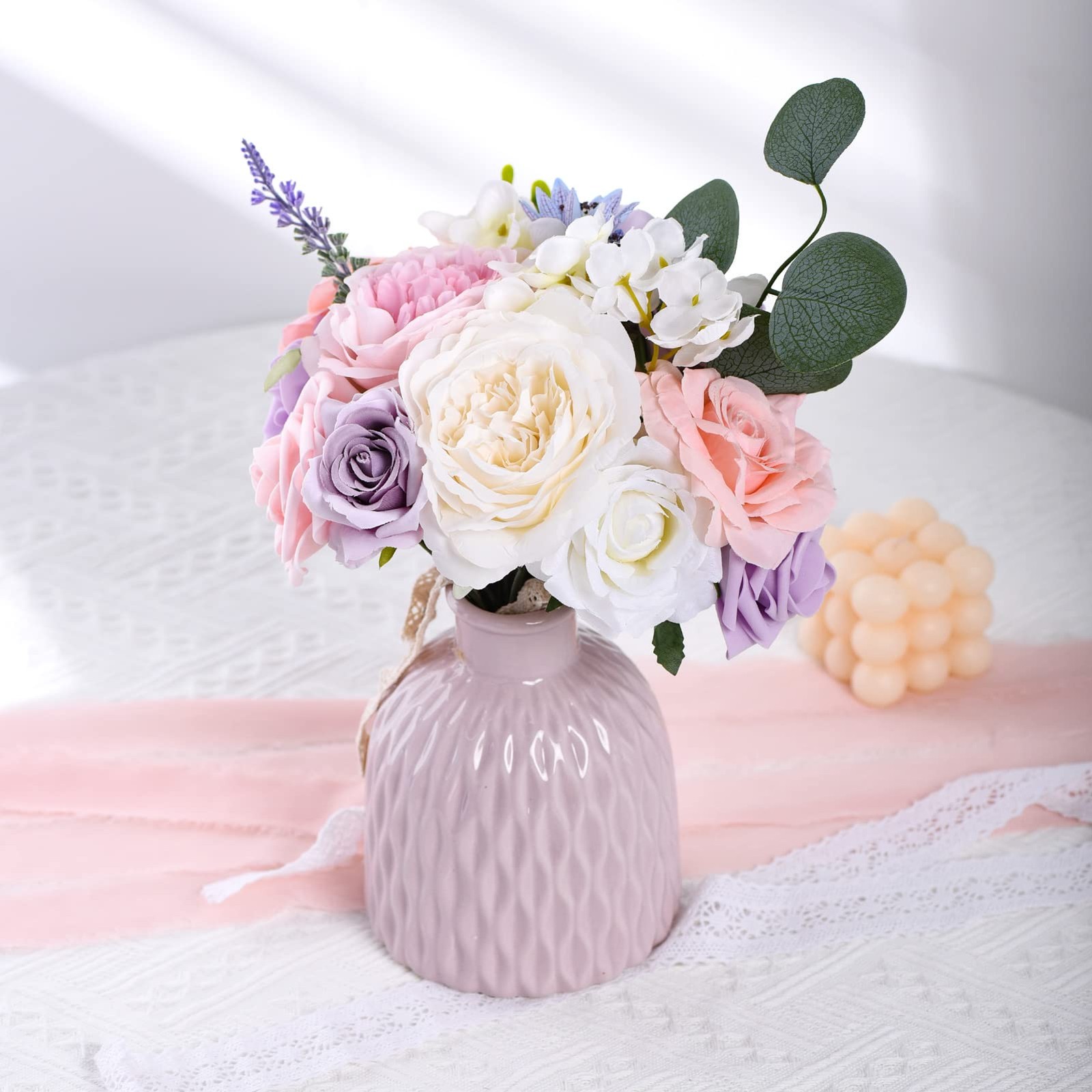 Purple Pink Artificial Flowers Combo