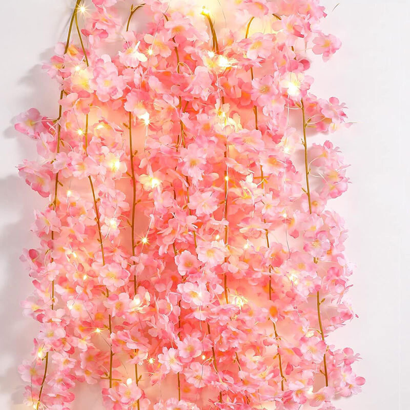 2M Cherry Blossom Light String Garland 20LED Fairy Lights Home Decro Waterproof