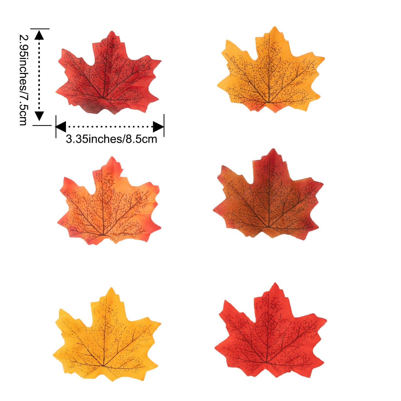 300 PCS Artificial Maple Leaves Mixed Colors Fall Decor Multicolored B Craft