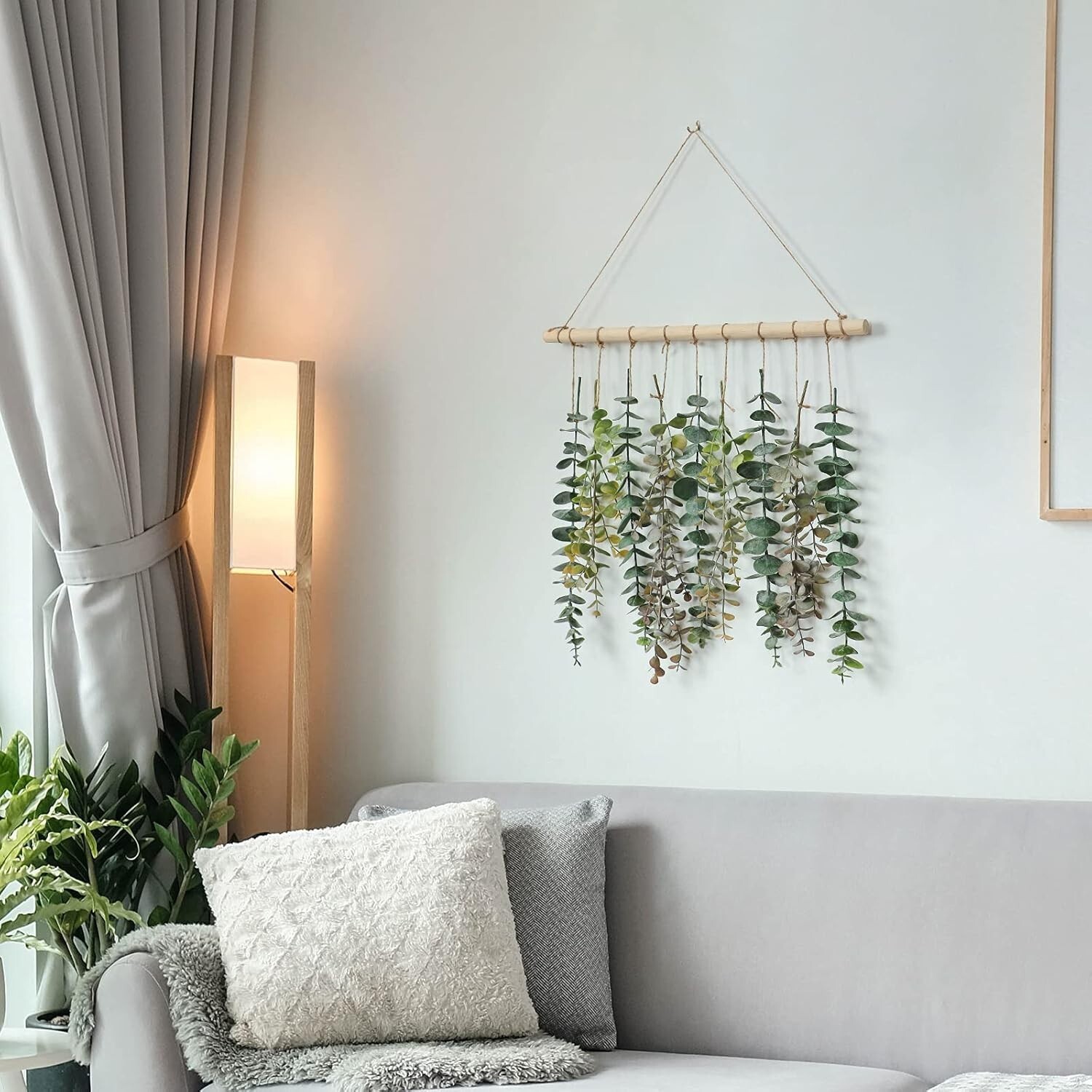 Versatile Bohemian Eucalyptus Wall Decor with Easy Installation – Green-2