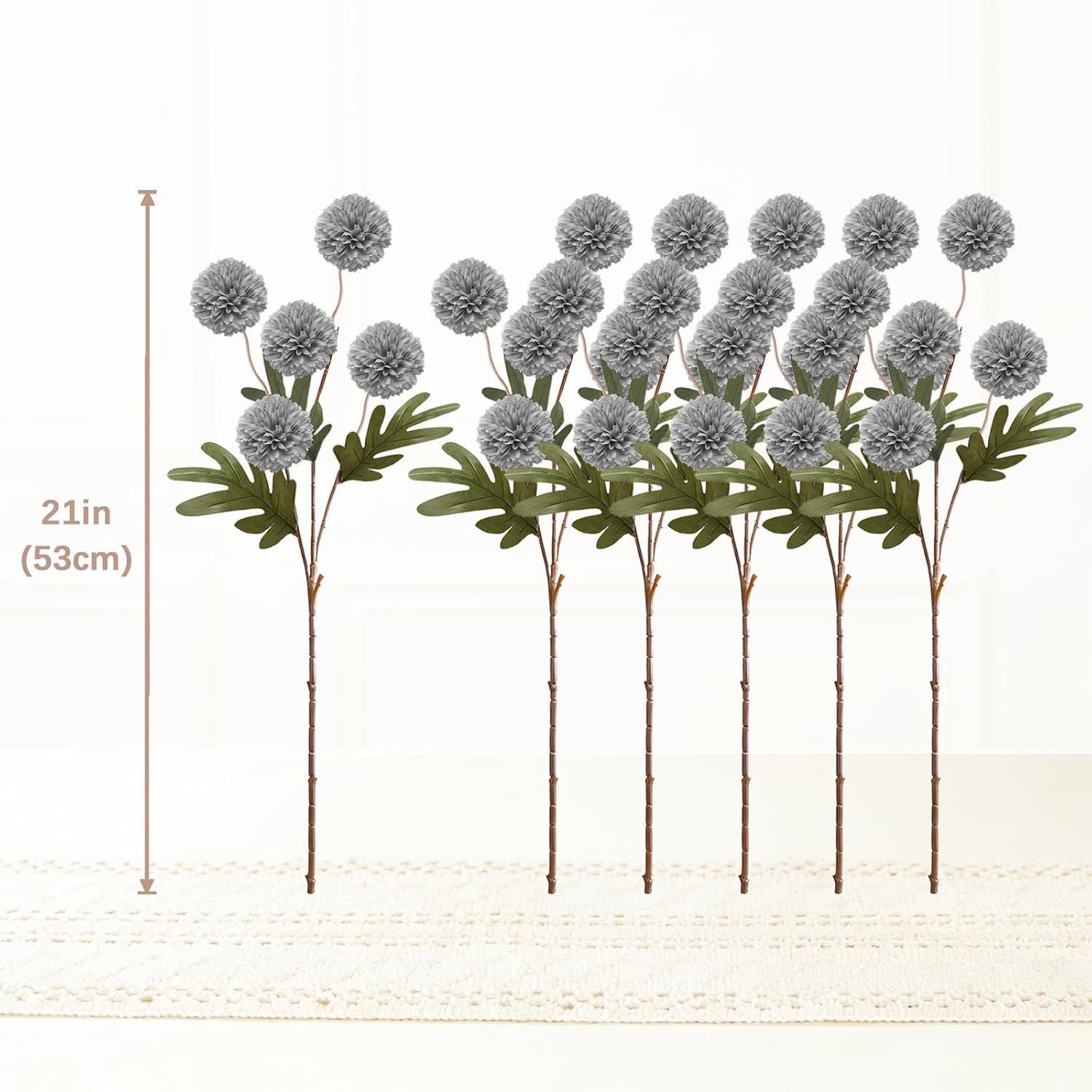 6Pcs Spring Flowers Artificial Fake Flowers Bulbs Silk Faux Chrysanthemums Flore